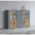 Sideboard INOSIGN "Roger", grau (grau, eichefarben votan), Sideboards, Breite 132 cm