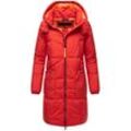 Steppmantel NAVAHOO "Bliblablubb 14", Damen, Gr. 4XL (48), rot, Obermaterial: 100% Polyester (recycelt), Futter: 100% Polyester (recycelt), Ärmelfutter: 100% Polyester (recycelt), Wattierung: 100% Polyester, modisch, gerade knieumspielend, hoch geschlossener Ausschnitt, Langarm Ärmel ohne Ärmelschlitz elastischer Bund, Mäntel, Warmer gesteppter Damen Mantel aus recyceltem Polyester