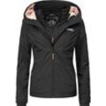 Outdoorjacke MARIKOO "Erdbeere" Gr. L (40), schwarz, Damen, Oberstoff: 100% Polyester, Futter: 100% Polyester, Wattierung: 100% Polyester, Ärmelfutter: 100% Polyester, clean, Jacken, sportliche Funktionsjacke mit Kapuze