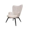 Sessel Beige Strukturstoff Relaxsessel Polstersessel Ohrensessel Loungesessel