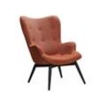 Sessel Kupfer Strukturstoff Relaxsessel Polstersessel Ohrensessel Loungesessel