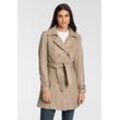 Ledermantel MAURITIUS "Taresa" Gr. 44, beige, Damen, Obermaterial: 100% Schafsleder. Futter: Baumwolle. Ärmelfutter: Polyester, Mäntel Leder-Trenchcoat mit Bindegürtel