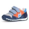 Sneaker NATURINO "SAMMY 2 VL", Kinder, Gr. 28, bunt (orange, navy multi), Veloursleder, Textil, Lederimitat, colorblocking, sportlich, Schuhe, Freizeitschuh, Klettschuh, Sportschuh mit herausnehmbarer Innensohle