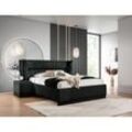 Polsterbett Doppelbett Set.2 hamilton 180x200cm Stoff Magic Velvet Schwarz