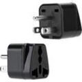 Memkey - 2X Steckdosenadapter in Schwarz - 2er Set Reiseadapter Typ b für Steckdosen für Deutschland, Italien, Spanien, Frankreich