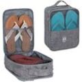 2 x Schuhtasche Reise, für Trolley, Transport Schuhe, Slipper, Sneaker, Schuhaufbewahrung HxBxT: 30 x 23 x 14 cm, grau