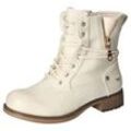 Winterboots MUSTANG SHOES Gr. 38, beige (ecru) Kinder Schuhe Schnürboots, Stiefelette, Blockabsatz, mit Reißverschluss