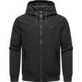 Outdoorjacke RAGWEAR "Perci" Gr. L (52), schwarz Herren Jacken Stylische Übergangsjacke mit großer Kapuze