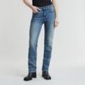 Straight-Jeans G-STAR "Strace Straight Wmn" Gr. 30, Länge 32, blau (sun faded niagara), Damen, Obermaterial: 92% Baumwolle, 6% Elastomultiester, 2% Elasthan, Jeans