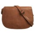 Umhängetasche CLUTY, Damen, Gr. B/H/T: 25cm x 18cm x 8cm onesize, braun (cognac), Leder, unifarben, Taschen, echt Leder