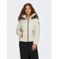 Steppjacke ONLY "ONLFEVER SHORT PUFFER LIFE CC OTW" Gr. L (40), beige (birch) Damen Jacken