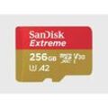 SanDisk Extreme microSDXC-Karte 256 GB Class 10, UHS-I, v30 Video Speed Class stoßsicher, Wasserdicht