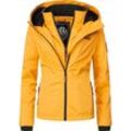 Outdoorjacke MARIKOO "Erdbeere" Gr. L (40), gelb, Damen, Oberstoff: 100% Polyester, Futter: 100% Polyester, Wattierung: 100% Polyester, Ärmelfutter: 100% Polyester, Jacken, sportliche Funktionsjacke mit Kapuze