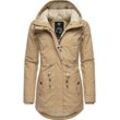 Winterjacke RAGWEAR "Monadis Black Label", Damen, Gr. L (40), grau (taupe), Außenmaterial: 65% Polyester, 35% Baumwolle, Innenfutter: 100% Polyester, Wattierung: 100% Polyester, modisch, figurbetont Po-bedeckend, hoch geschlossener Ausschnitt, Langarm Ärmel ohne Ärmelschlitz Rippstrickbündchen, Jacken, stylischer Winterparka für die kalte Jahreszeit