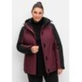 Outdoorjacke SHEEGO "Große Größen", Damen, Gr. 50, rot (bordeaux, schwarz), Obermaterial: 94% Polyester, 6% Elasthan;Futter: 100% Polyester;Wattierung: 100% Polyester, unifarben, casual, figurumspielend normal, Jacken, atmungsaktiv, wasser- und winddicht