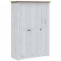 Vidaxl - Kleiderschrank 3-Türig Weiß 118×50×171,5 cm Kiefer Panama Serie