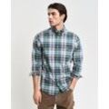 Karohemd GANT "REG POPLIN TARTAN CHECK SHIRT", Herren, Gr. 4XL, N-Gr, grün (deep forest grün), Web, Obermaterial: 100% Baumwolle, casual, Hemden, Regular Fit Popeline Hemd mit Tartan-Karomuster