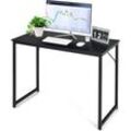 Goplus - 100,5 cm Langer Computertisch, moderner einfacher Schreibtisch mit Metallrahmen, PC-Arbeitstisch für Wohnzimmer, Arbeitszimmer & Büro