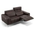 Leder 2-Sitzer Sofa salento Braun 178 x 100 x 80 cm Füße: Matt-Schwarz - Braun - Sofanella