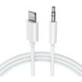 Memkey - Auto-Aux-Audiokabel für iPhone 12, Auto-Aux-Klinkenstecker, 3,5 mm Stereo-Stecker, kompatibel mit iPhone 14/13/12/11 Pro Max/Pro/8/8Plus/7