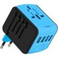 Ahlsen - Reiseadapter, Universal-Stecker-Adapter, 4 USB-Anschlüsse und AC-Buchse, Frankreich-Stecker-Adapter auf usa, Großbritannien, Deutschland,