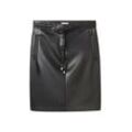 TOM TAILOR Damen Rock aus Kustleder, schwarz, Uni, Gr. 42