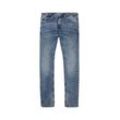 TOM TAILOR DENIM Herren Piers Slim Jeans, blau, Logo Print, Gr. 36/32