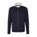 TOM TAILOR Herren Sweatjacke mit Ziernaht, blau, Uni, Gr. XXL