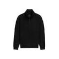 TOM TAILOR DENIM Herren Relaxed Troyer Sweatshirt, schwarz, Uni, Gr. M