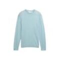 TOM TAILOR Herren Strickpullover aus Merinowolle, blau, Uni, Gr. XXL