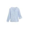 TOM TAILOR Damen Gestreifte Bluse mit Brusttaschen, blau, Gestreift, Gr. 36