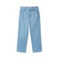 TOM TAILOR Damen Straight Cropped Chino, blau, Uni, Gr. 33/28