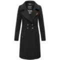 NAVAHOO Damen Designer Wintermantel Trenchcoat in Wollmantel-Optik Wooly