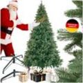 tectake® Weihnachtsbaum, verschiedene Größen, künstlich in Grün, mit PVC- und Spritzgussnadeln, formbar mit viel Volumen, pulverbeschichteter Metallständer mit Kunststoffkappen