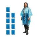 relaxdays unisex Einweg-Regenponcho blau Einheitsgröße 10 St.