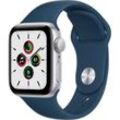 Apple Watch Series SE 1 (2020) GPS 40 mm - Aluminium Silber - Sportarmband Blau