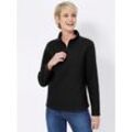 Fleeceshirt CLASSIC BASICS "Fleece-Shirt", Damen, Gr. 42, schwarz, 100% Polyester, unifarben, ohne Ausschnitt, Langarm, Shirts