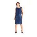 2-in-1-Kleid HERMANN LANGE COLLECTION Gr. 38, N-Gr, blau (nachtblau) Damen Kleider Partykleid Etuikleid mit Pailletten-Rock