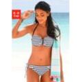 Bandeau-Bikini-Top VENICE BEACH "Summer", Damen, Gr. 34, Cup E, bunt (weiß, marine, gestreift), Polyamid, Xtra Life LYCRA, gestreift, quergestreift, Bikini-Oberteile, mit geraffter Mitte