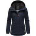 Winterjacke MARIKOO "Bikoo" Gr. M (38), blau (marine), Damen, Oberstoff: 100% Baumwolle, Futter: 100% Polyester, Wattierung: 100% Polyester, Ärmelfutter: 100% Polyester, Jacken, sportliche Damen Outdoor Baumwolljacke mit Kapuze