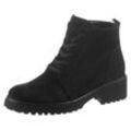 Schnürboots WALDLÄUFER "H-LUISE" Gr. 4 (37), schwarz, Damen, Veloursleder, unifarben, Schuhe, Stiefelette, Blockabsatz, in bequemer Schuhweite G (= weit), Topseller