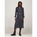 Strickkleid TOMMY JEANS "TJW STRDST BELTED MIDI DRESS EXT" Gr. S (36), N-Gr, schwarz (schwarz mountain stardust) Damen Kleider mit Gürtel, Streifen-Muster