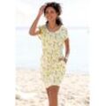 BEACHTIME Jerseykleid mehrfarbig Gr. 34 für Damen. Rundhals und Allover-Druck. Figurumspielend. Nachhaltig.