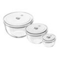 ZWILLING Fresh & Save BOWLS Vakuumschüssel Set S/M/L / 6-tlg, Glas, Transparent-Weiß