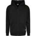 Sweatjacke URBAN CLASSICS "Urban Classics Herren Organic Full Zip Hoodie" Gr. XL, schwarz Herren Sweatjacken