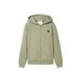 TOM TAILOR Jungen Basic Hoodie Jacke, grün, Uni, Gr. 152