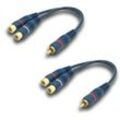 Aougo - Cinch-Kabel, Audio-Splitter-Adapter, Y-Cinch-Kabel, 15 cm, Cinch-auf-Klinken-Kabel, 1 Stecker auf 2 Cinch-Buchsen, für Subwoofer, Phono, av,