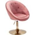 Loungesessel Samt Design Drehstuhl, Clubsessel Polsterstuhl mit Rückenlehne, Drehsessel Cocktailsessel Lounge, Sessel mit Stoffbezug - Finebuy