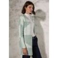 Cardigan CECIL Gr. S (38), glaced grün melange, Damen, Obermaterial: 42% Polyacryl, 31% Polyester, 27% Baumwolle, meliert, gemustert, Strickjacken, mit grafischem Muster