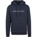 Kapuzenpullover MISTERTEE "MisterTee Damen Ladies I broke Hoody", Damen, Gr. M, blau (navy), 65% Baumwolle, 35% Polyester, unifarben, casual, normal, ohne Ausschnitt, Langarm, Pullover